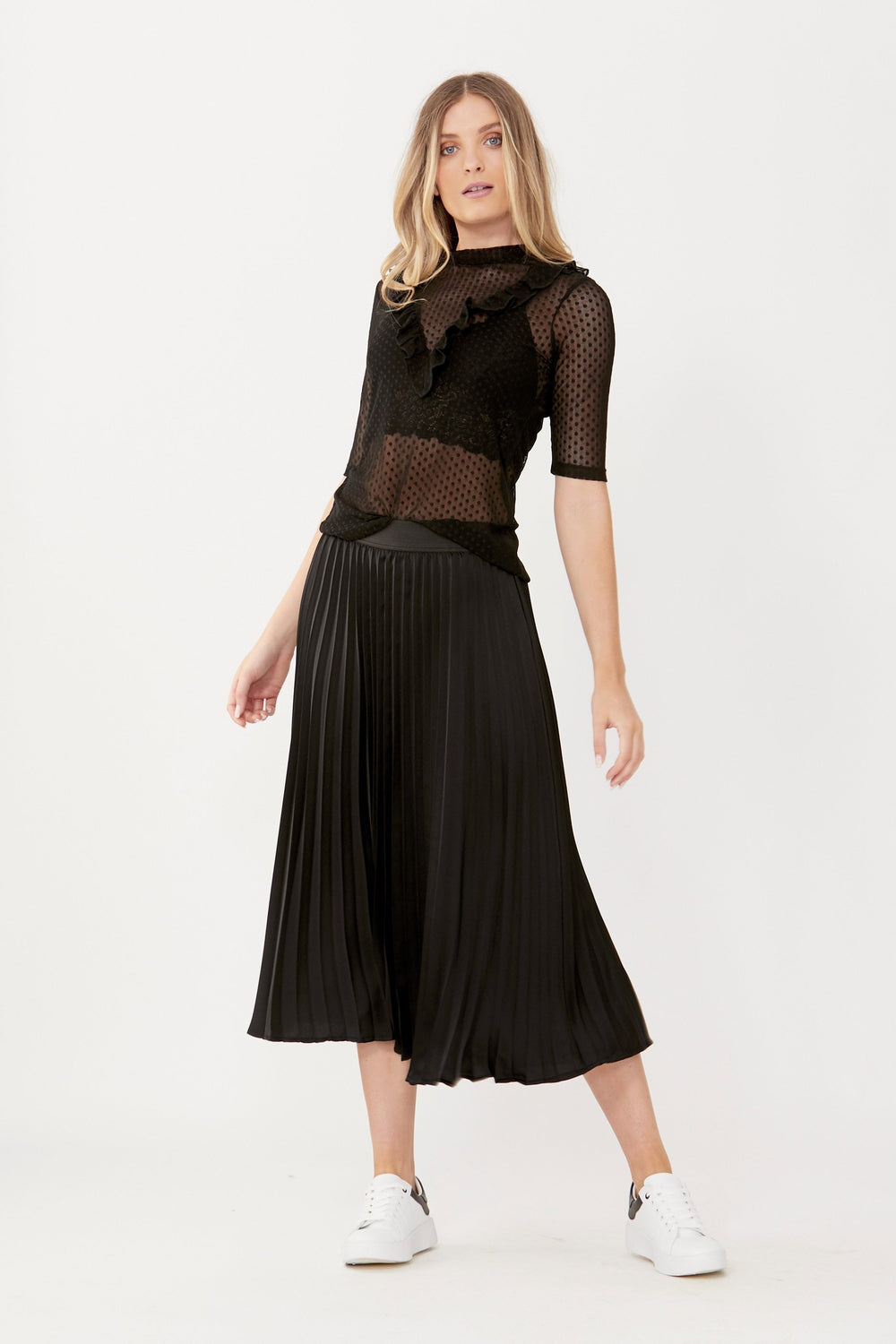 [TEST] Lucy Spot Mesh Top