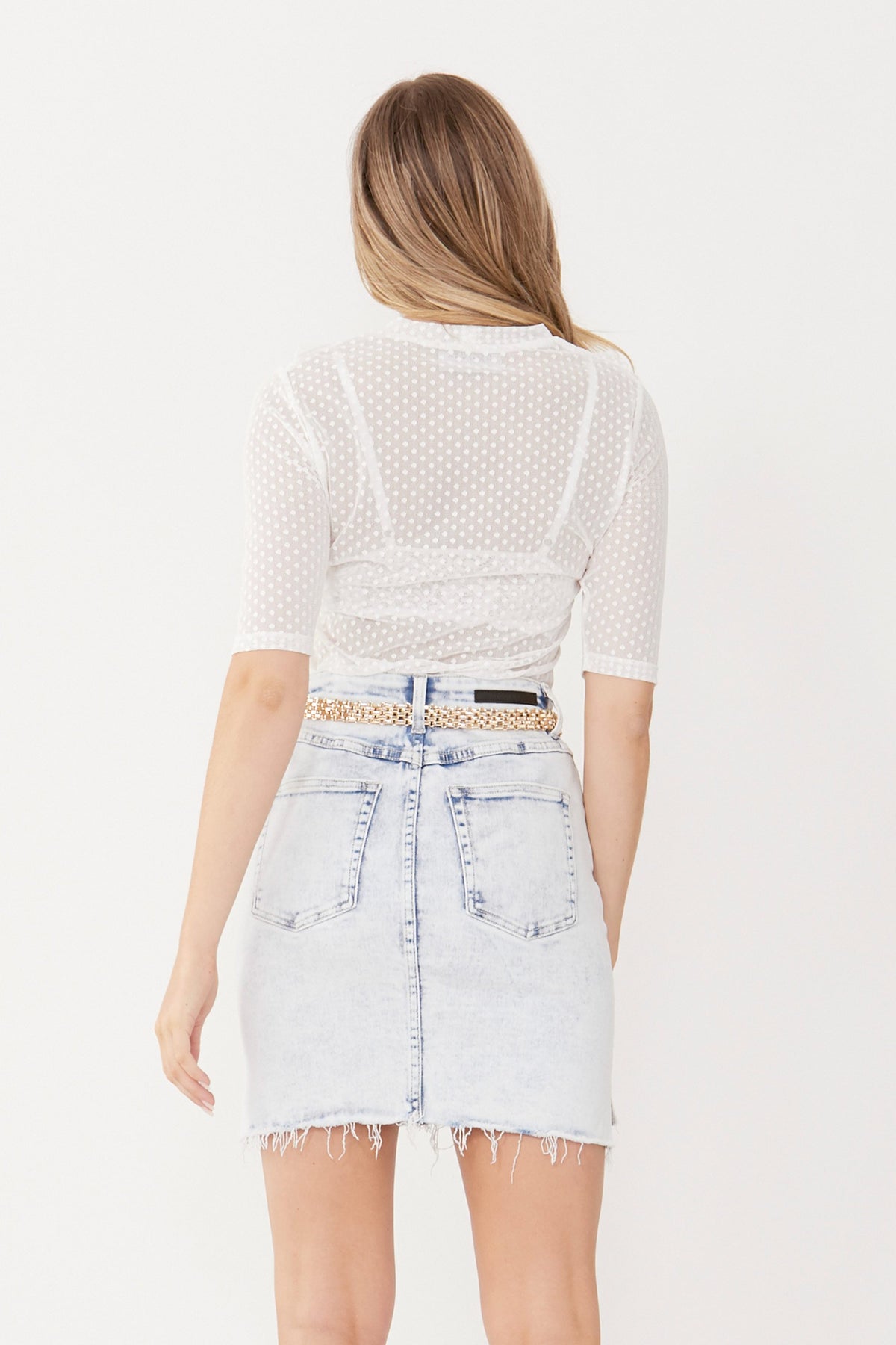 [TEST] Lucy Spot Mesh Top