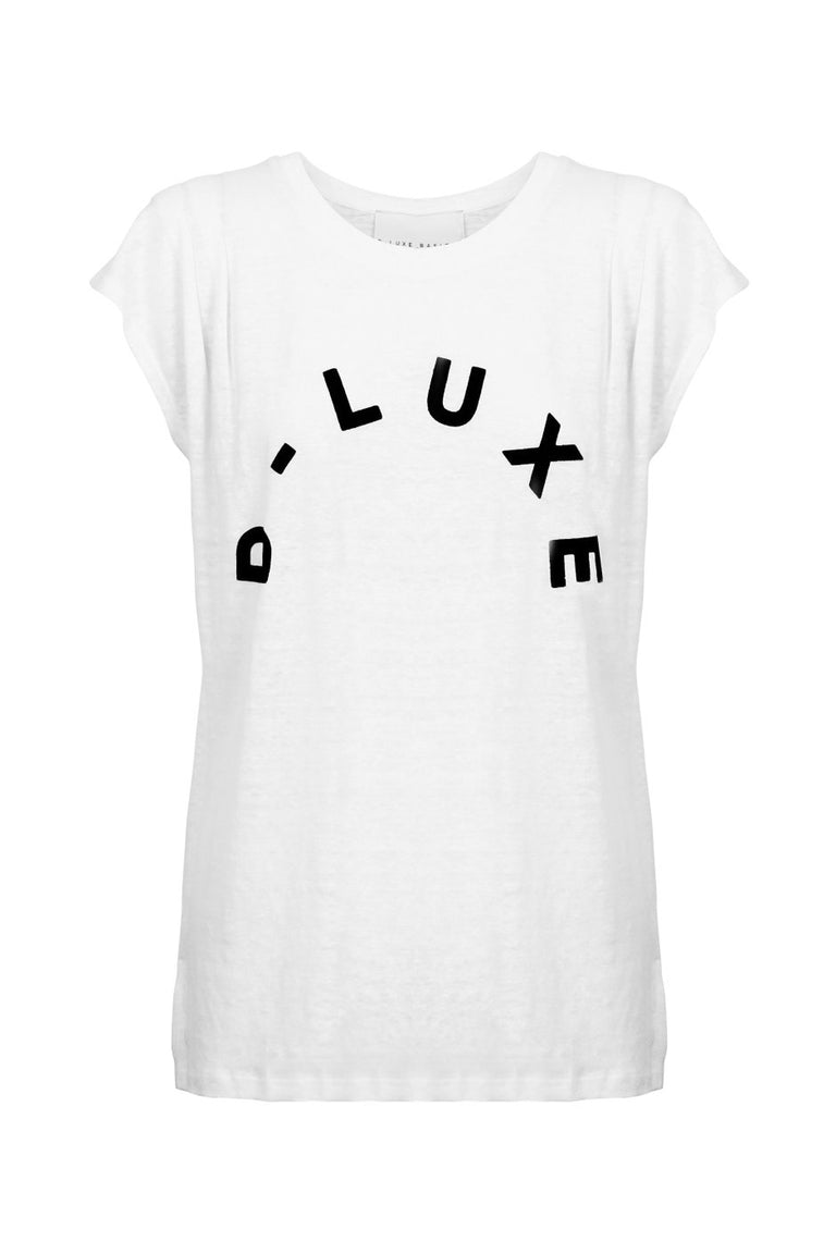 [TEST] D-Luxe Ruched Sleeve Logo Tee