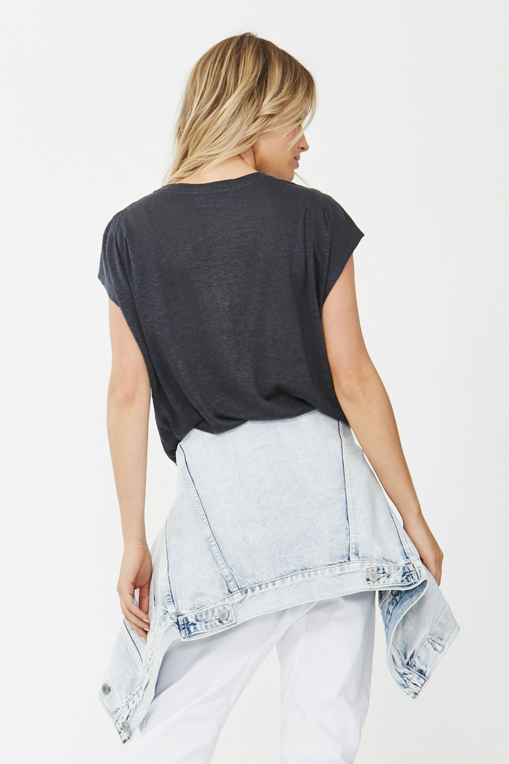 [TEST] D-Luxe Ruched Sleeve Logo Tee