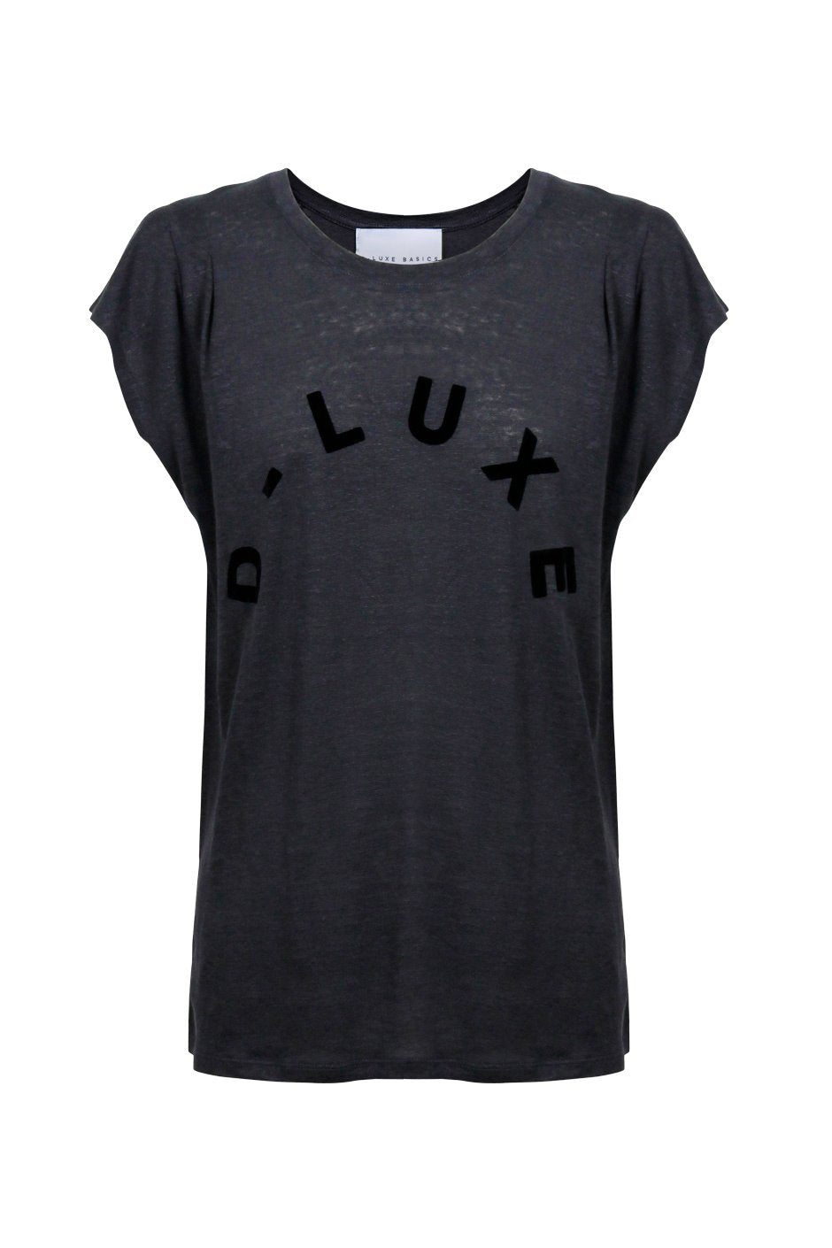 [TEST] D-Luxe Ruched Sleeve Logo Tee