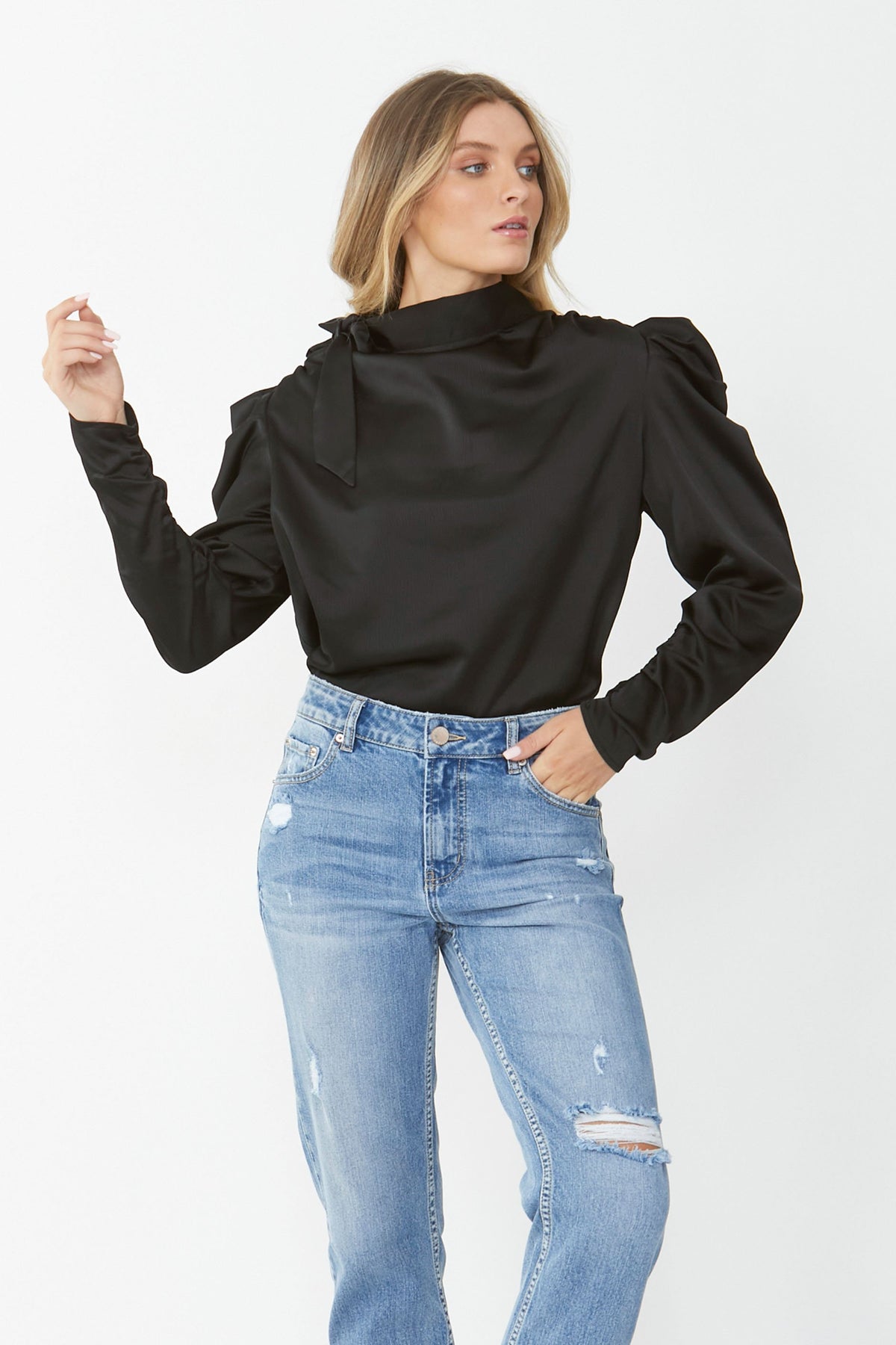 [TEST] Marie Satin Puff Blouse