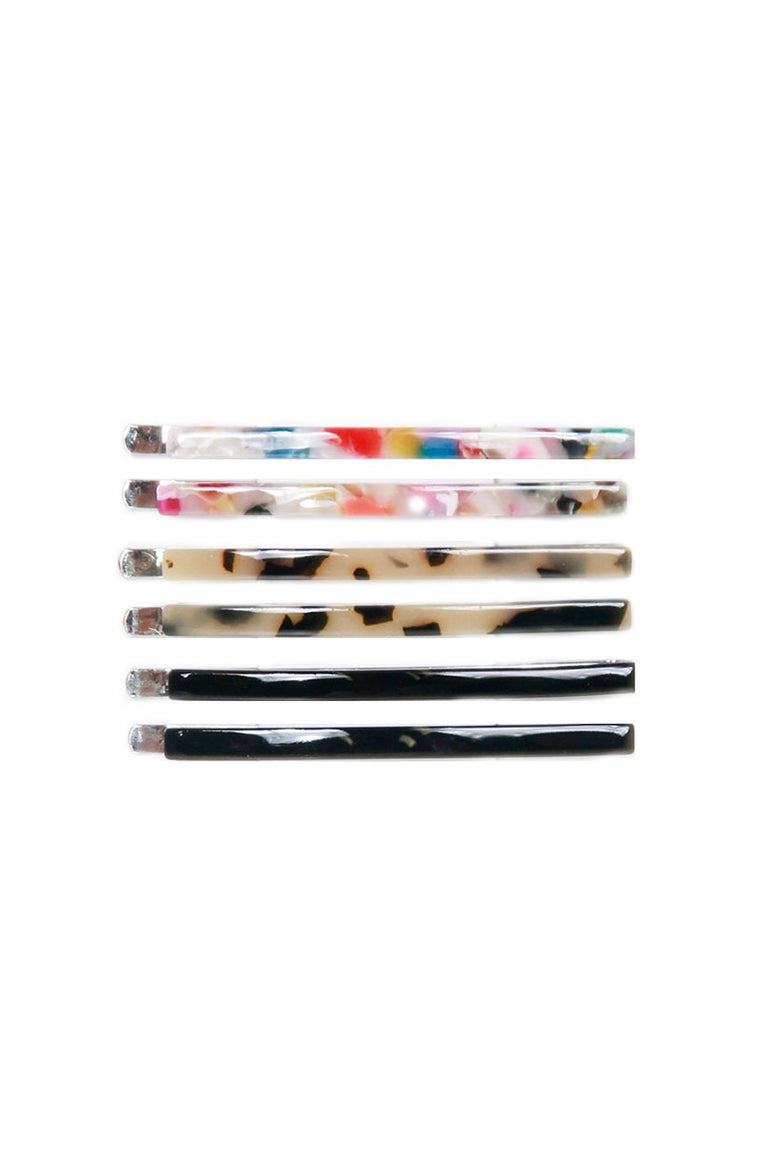[TEST] Thin Resin Hair Clips 6 Pack
