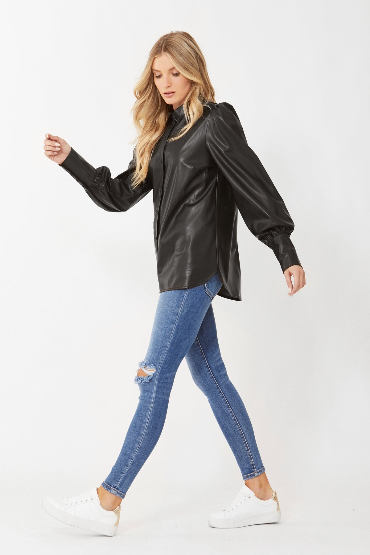 [TEST] Blake Faux Leather Shirt