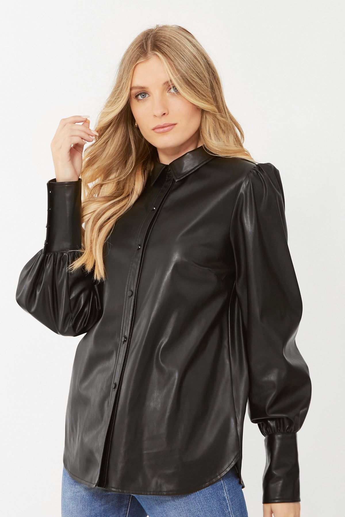 [TEST] Blake Faux Leather Shirt