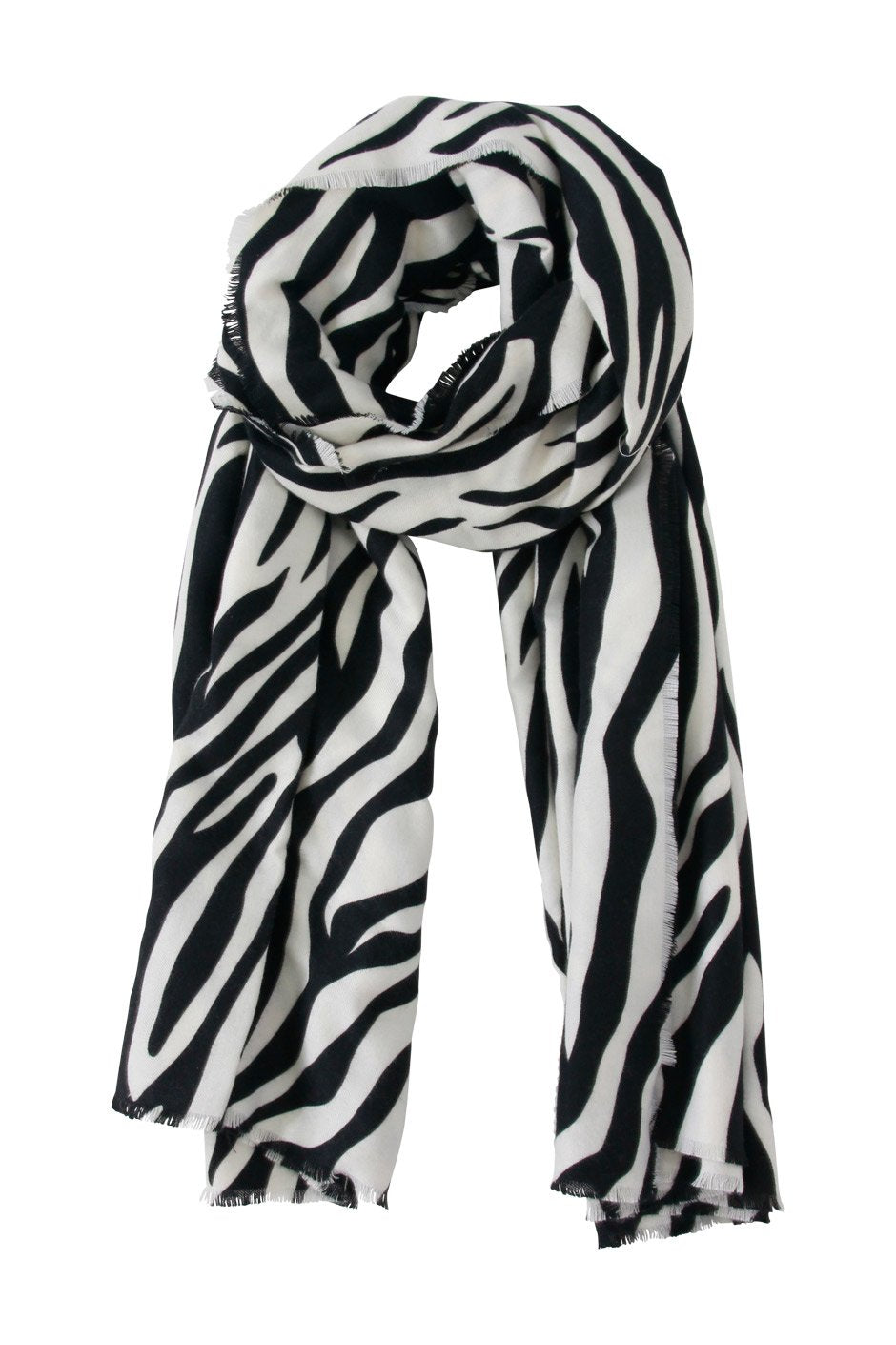 [TEST] Zebra Soft Frayed Scarf