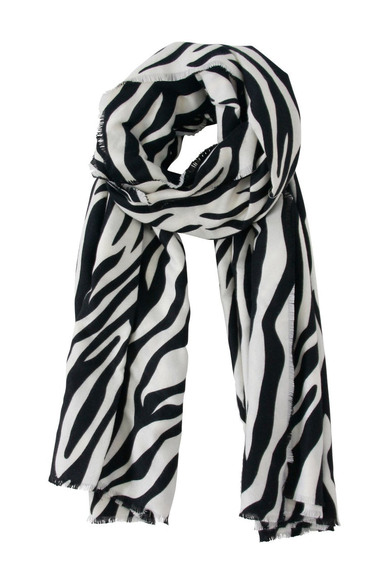 [TEST] Zebra Soft Frayed Scarf