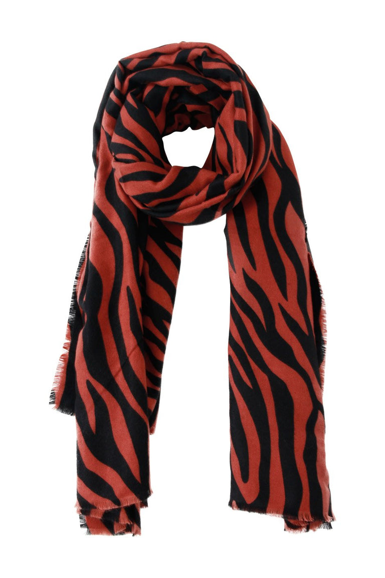 [TEST] Zebra Soft Frayed Scarf