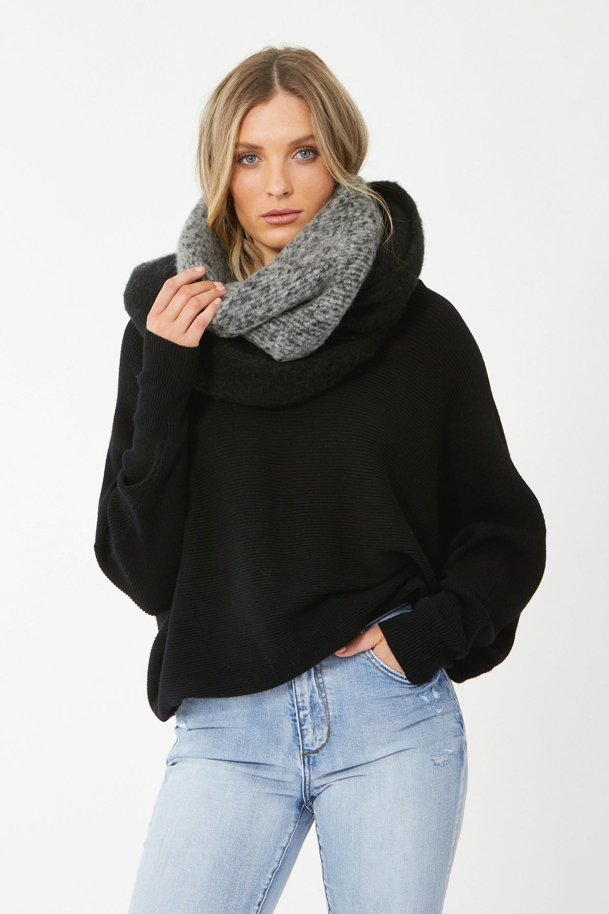 [TEST] Colour Block Long Fluffy Scarf