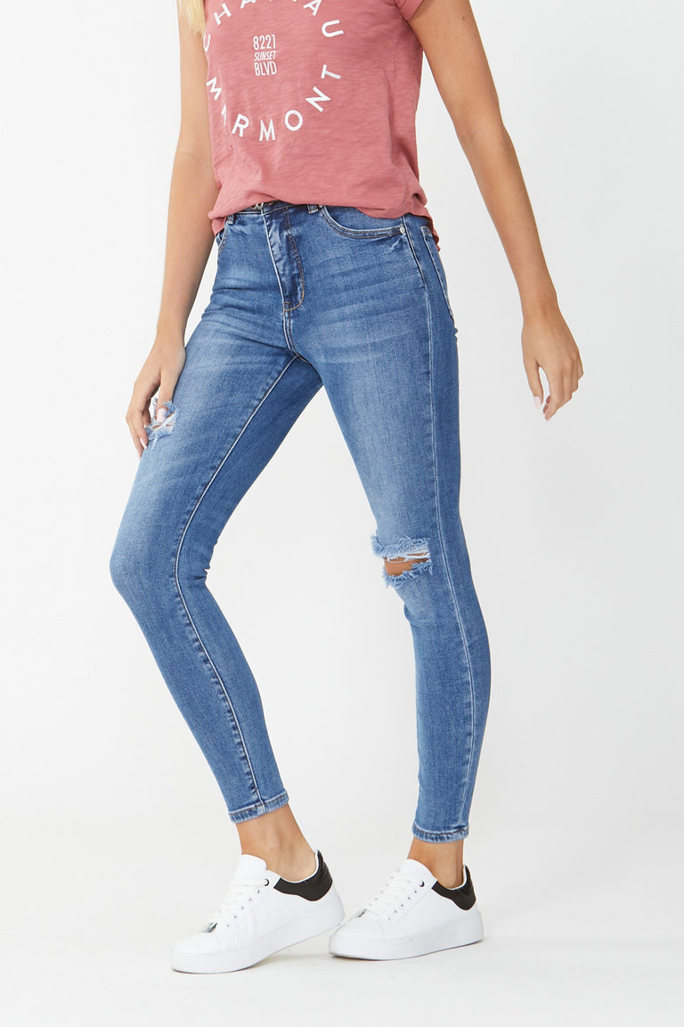 [TEST] Evie Distressed High Rise Jean