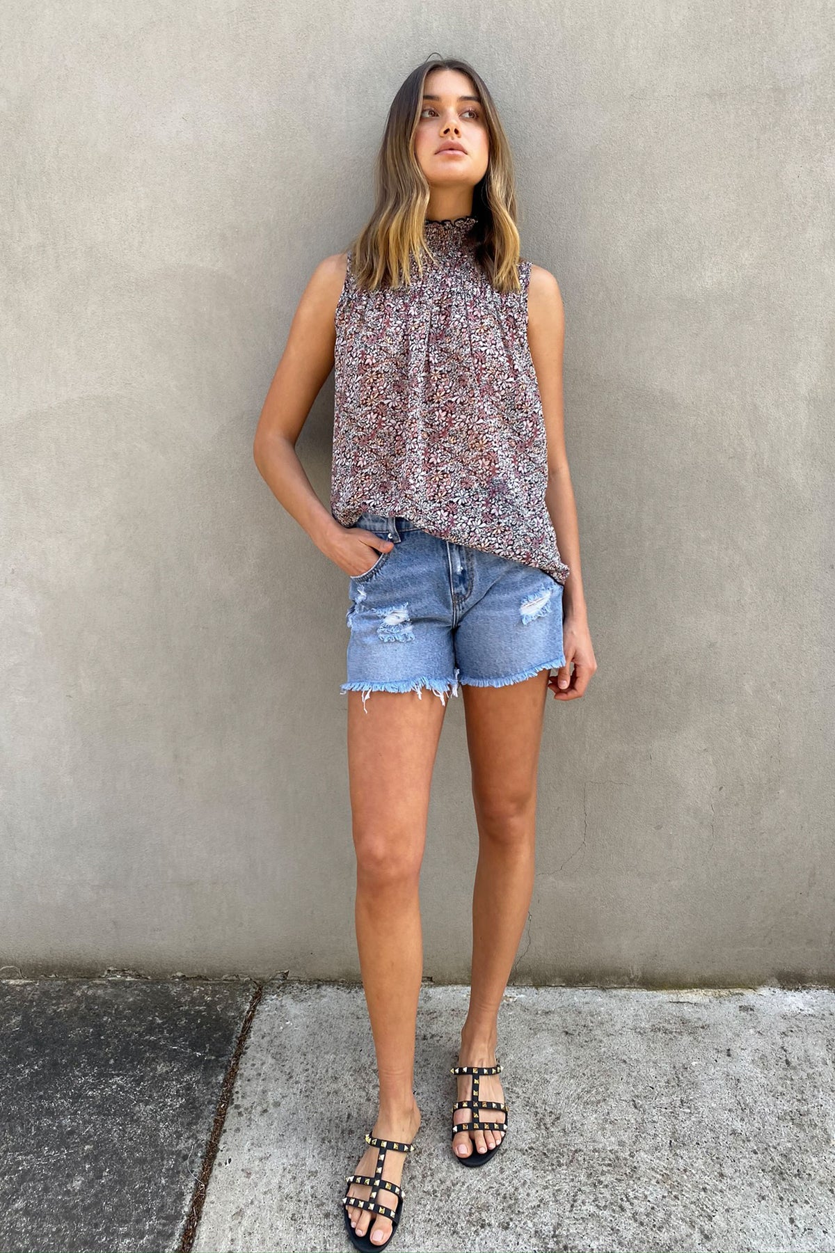 [TEST] Estelle Sleeveless Shirred Top