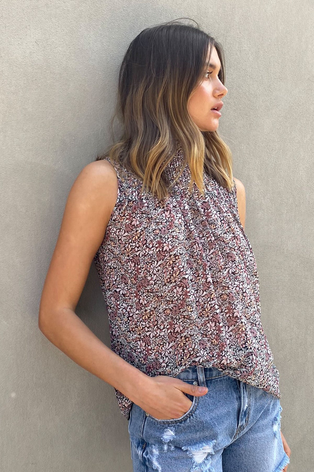 [TEST] Estelle Sleeveless Shirred Top