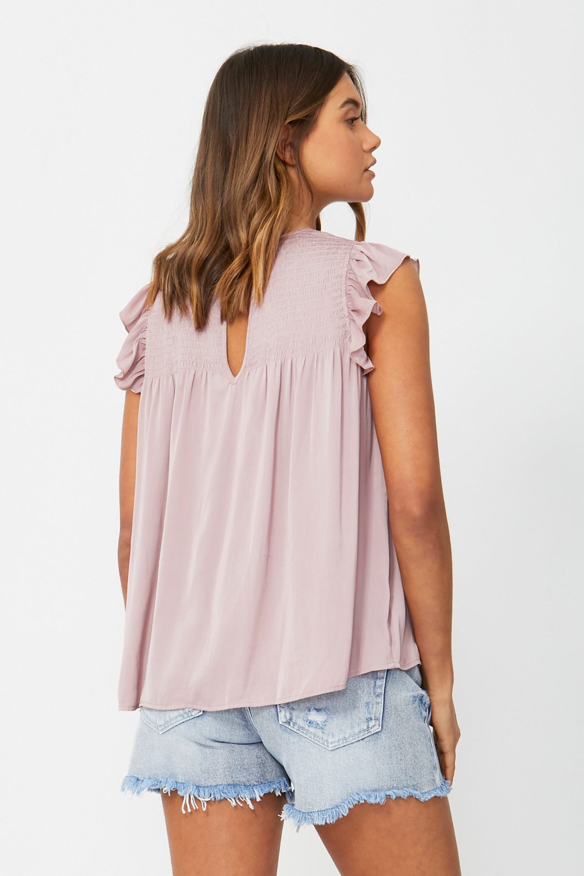 [TEST] Elise Shirred Ruffle Top