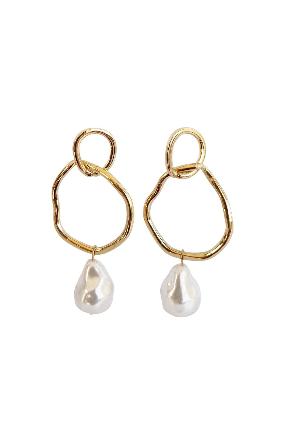[TEST] Ivy Dual Circle Pearl Earrings