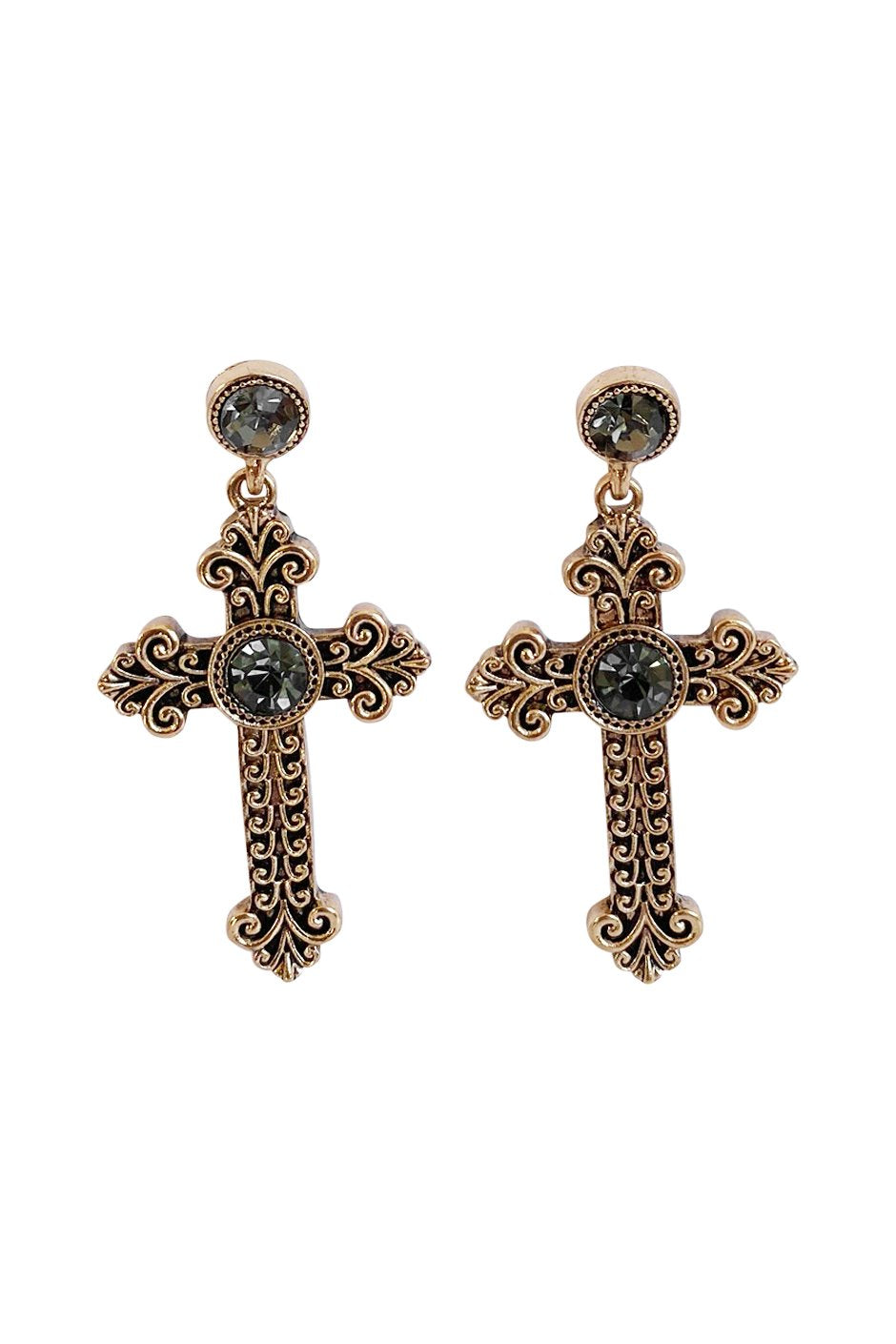[TEST] Idina Cross Earrings