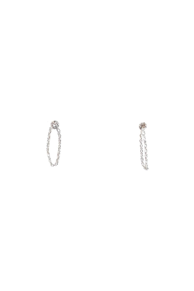 [TEST] Stone Set Chain Stud Earrings