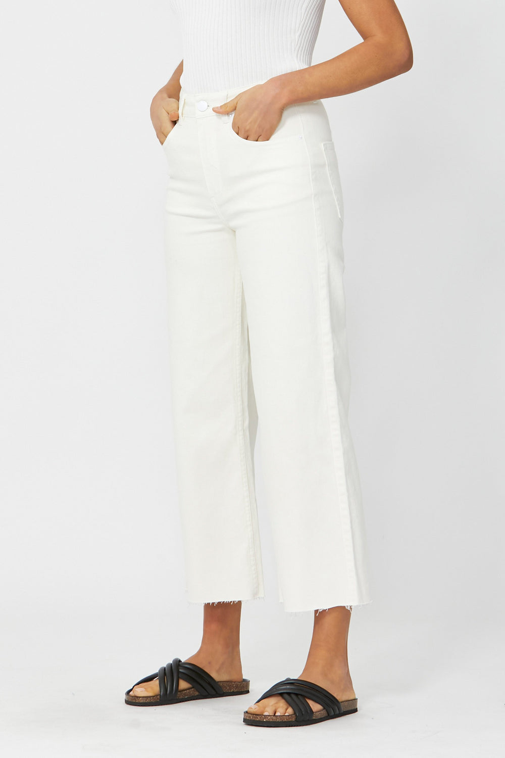 [TEST] Oxford Wide Leg Crop Pant