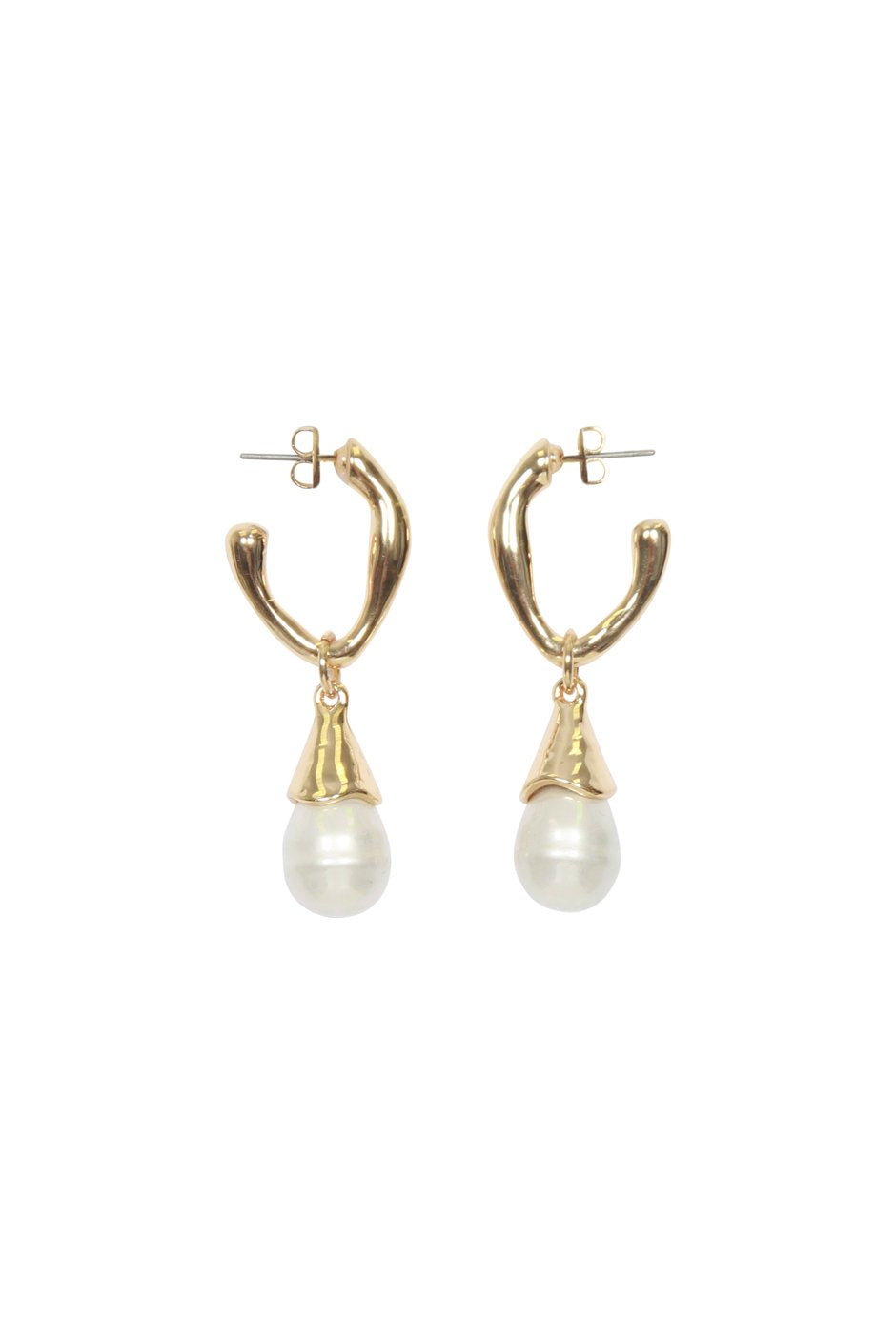 [TEST] Pearl Drop Hoop Earrings