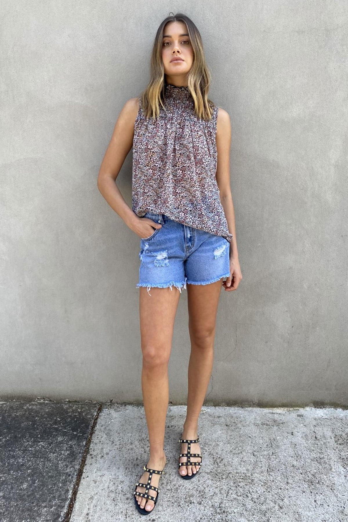 [TEST] Charlie Distressed Denim Short
