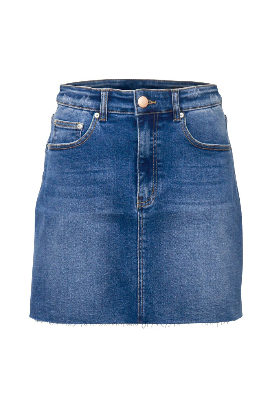 [TEST] Gina Stepped Hem Denim Skirt