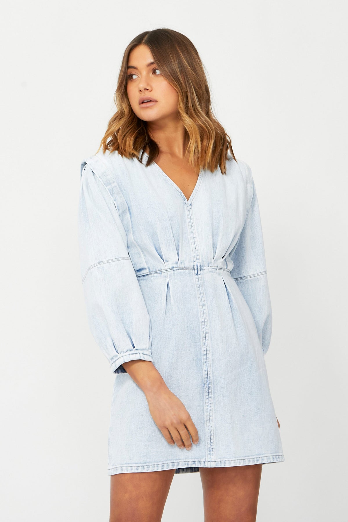 [TEST] Romie Puff Sleeve Denim Dress