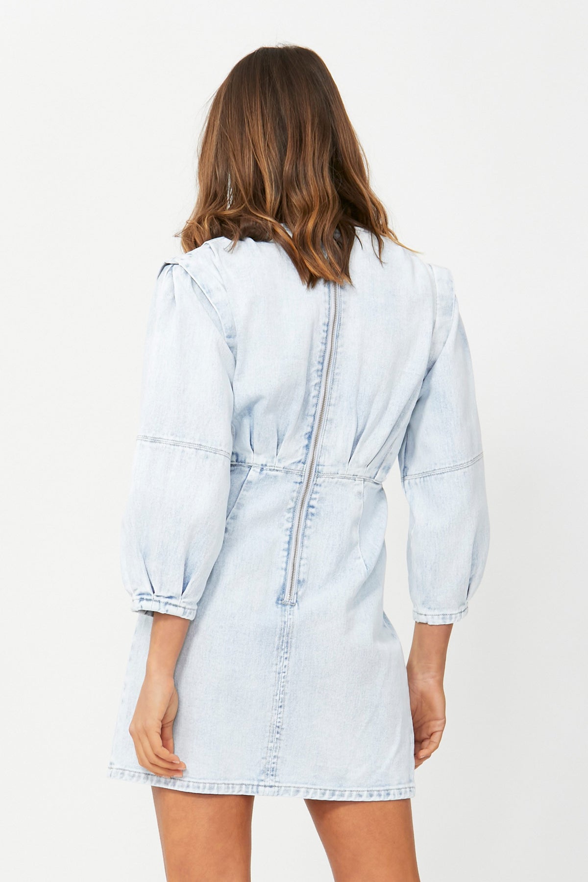 [TEST] Romie Puff Sleeve Denim Dress