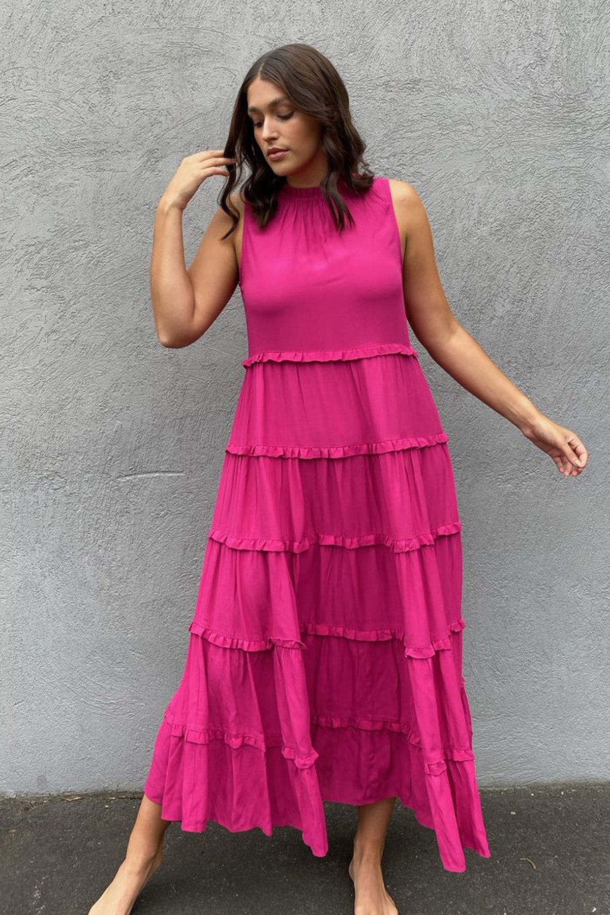 [TEST] Willa Ruffle Trim Maxi Dress