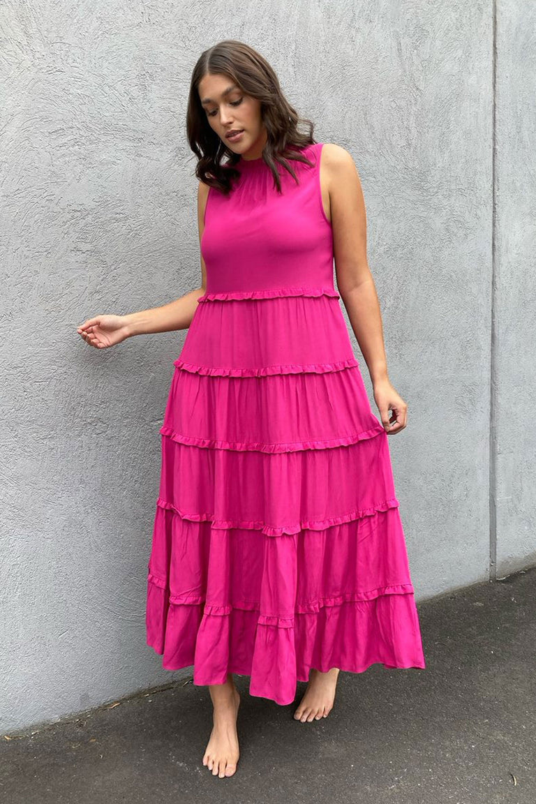 [TEST] Willa Ruffle Trim Maxi Dress