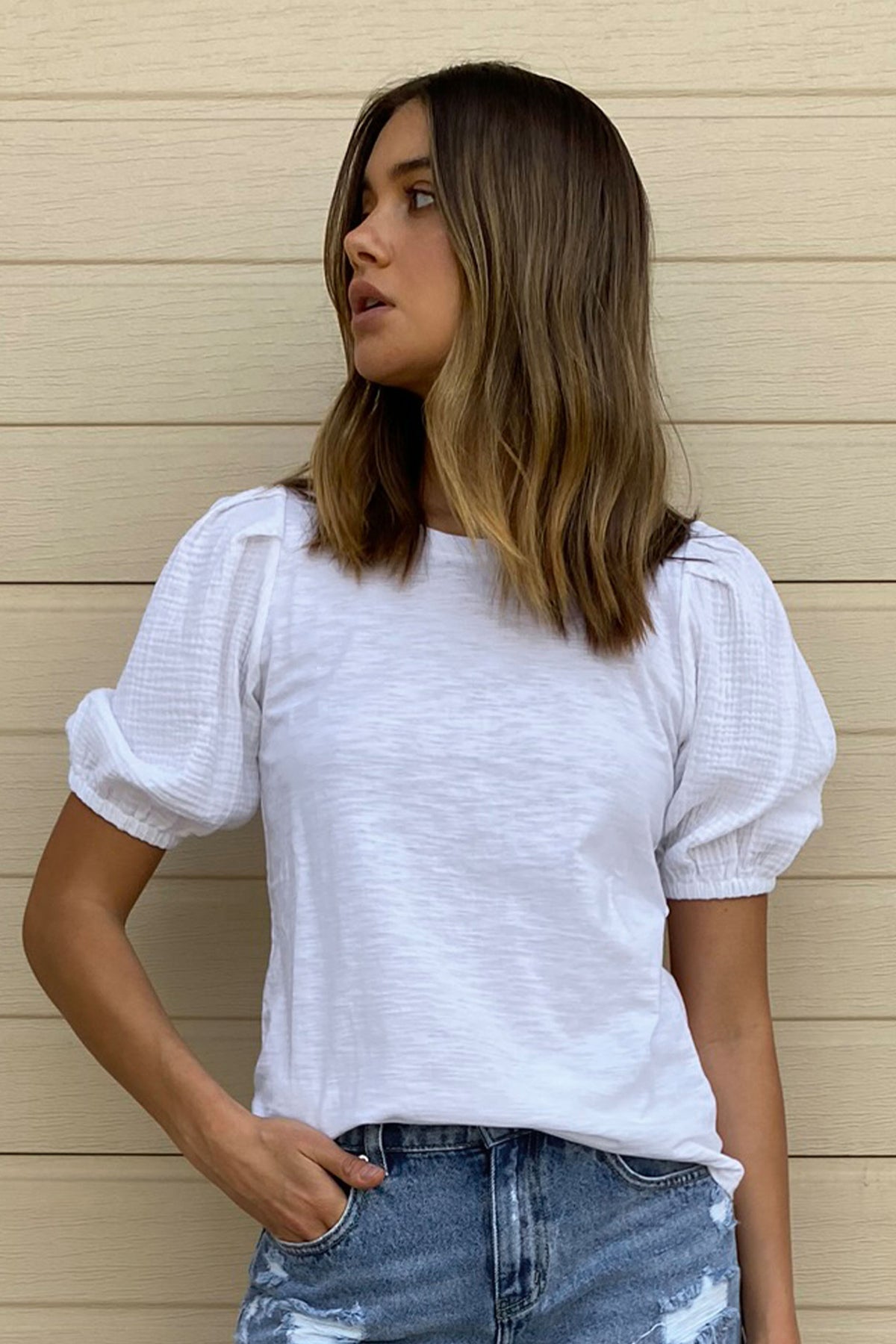 [TEST] Moira Woven Sleeve Tee
