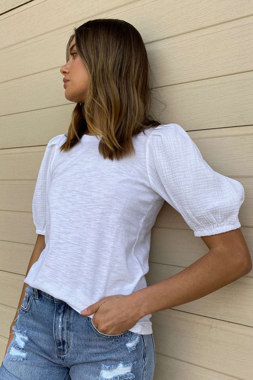 [TEST] Moira Woven Sleeve Tee
