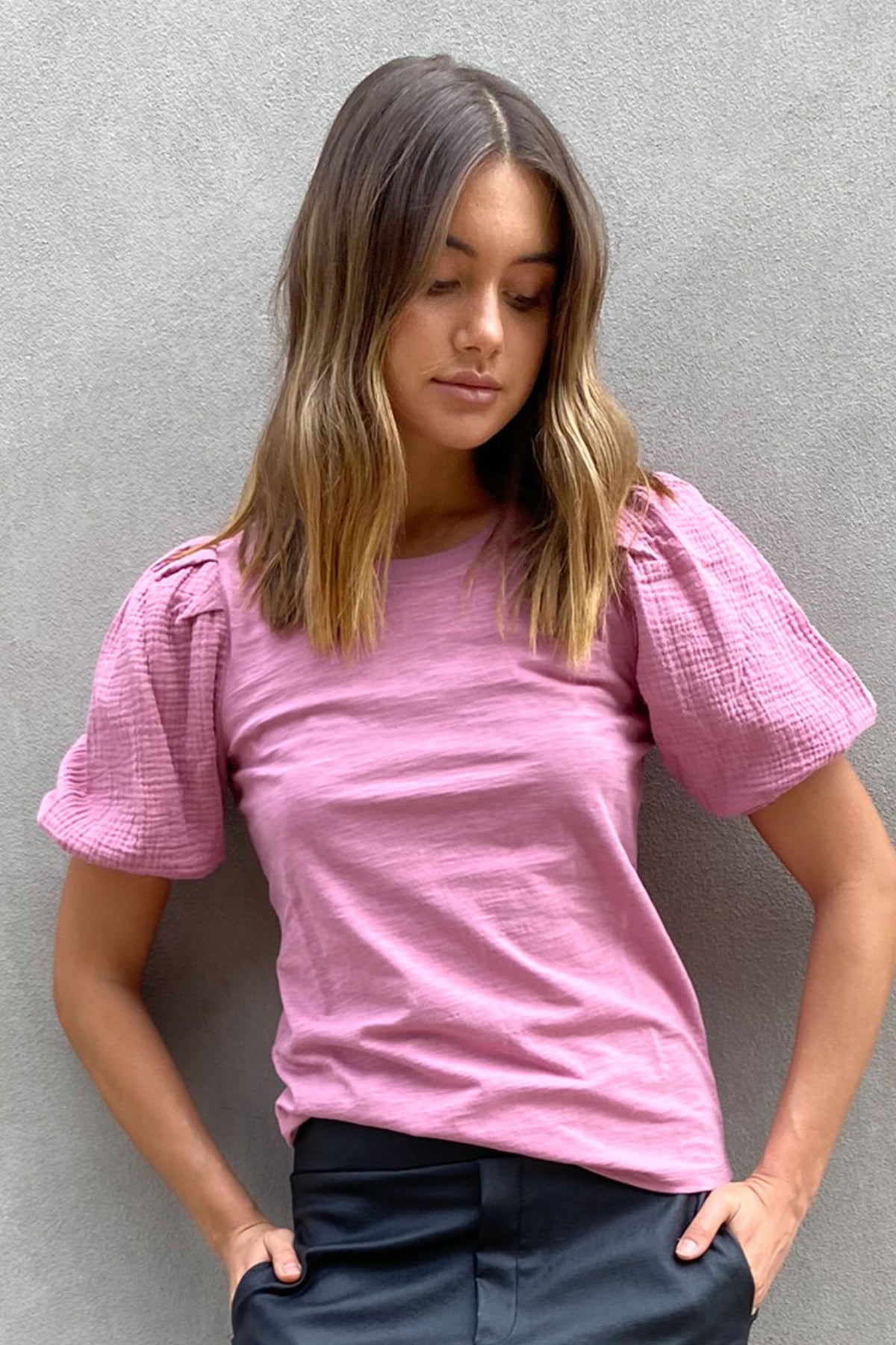 [TEST] Moira Woven Sleeve Tee