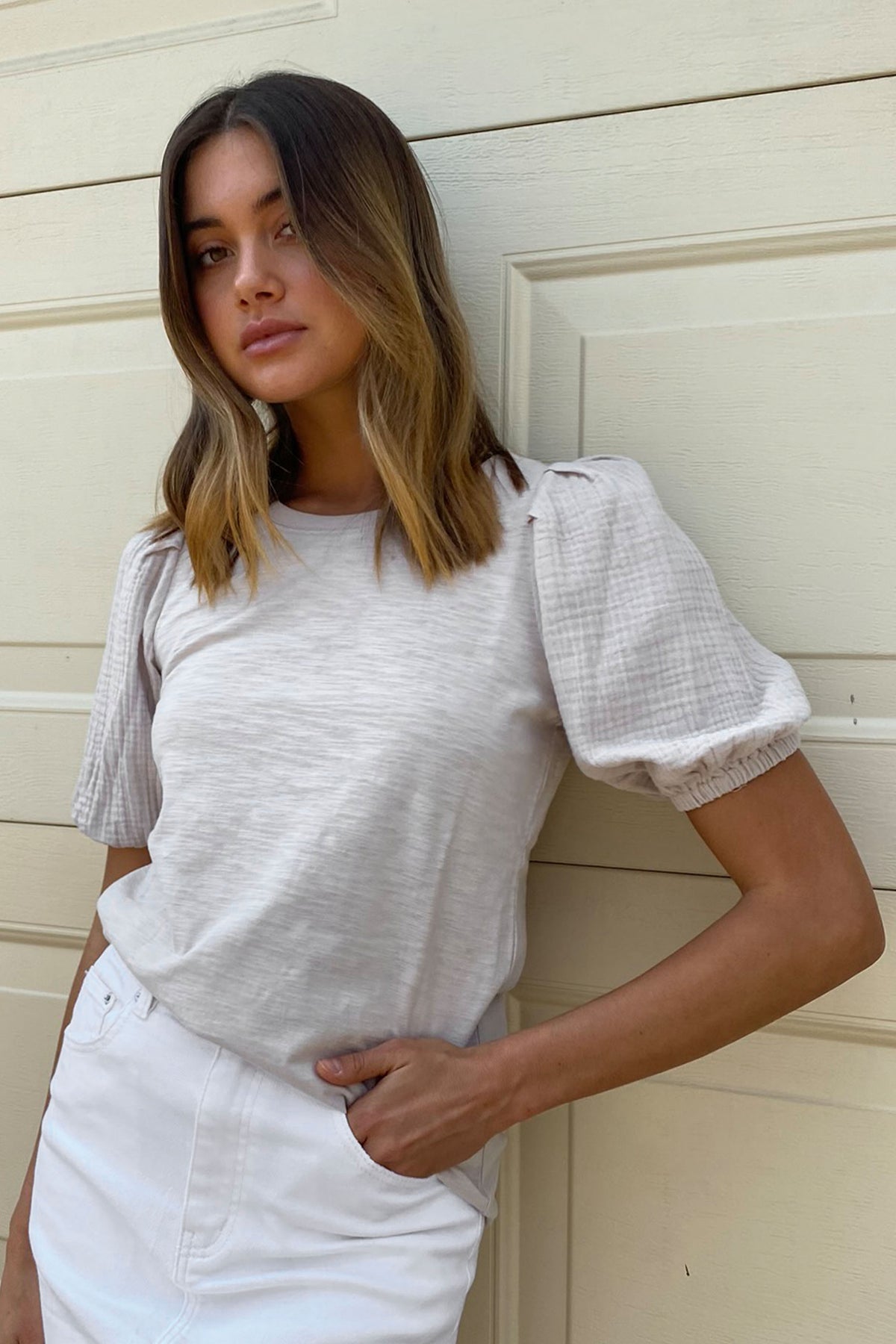 [TEST] Moira Woven Sleeve Tee