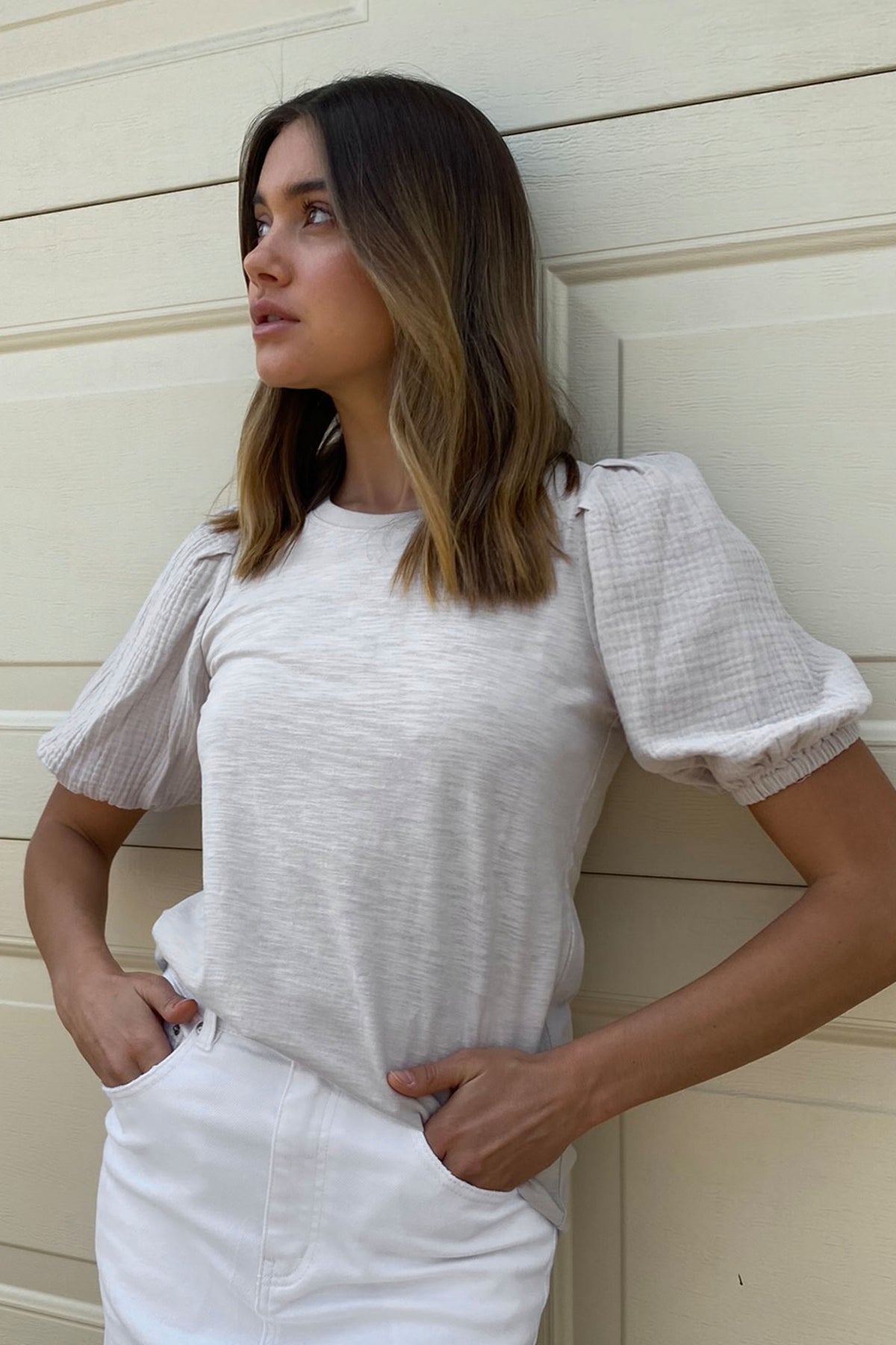 [TEST] Moira Woven Sleeve Tee