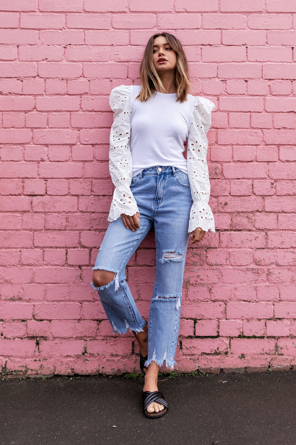 [TEST] Brie Broderie Sleeve Knit