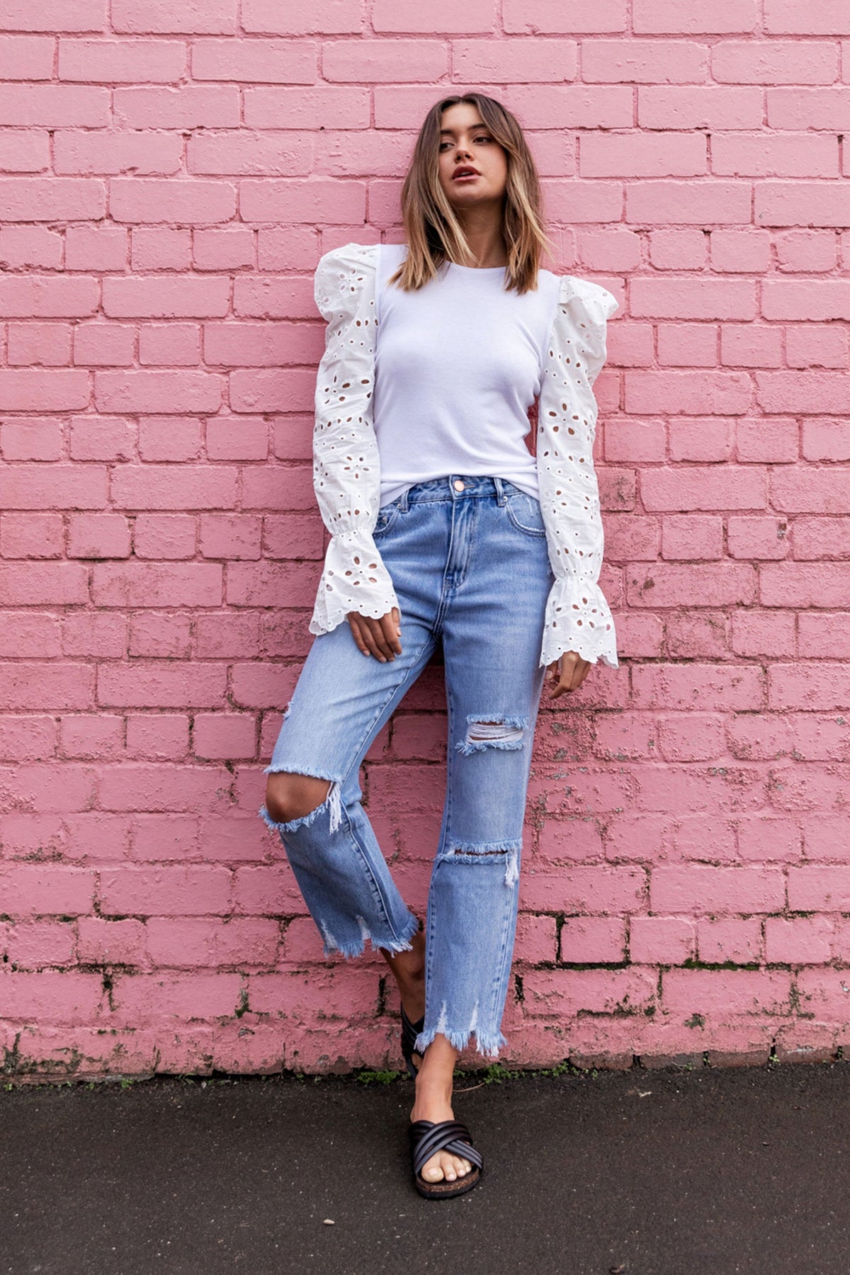 [TEST] Brie Broderie Sleeve Knit