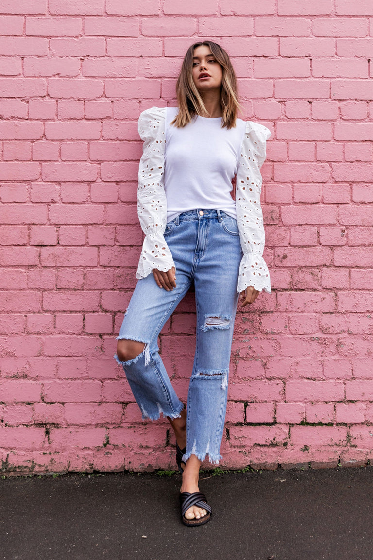 [TEST] Brie Broderie Sleeve Knit