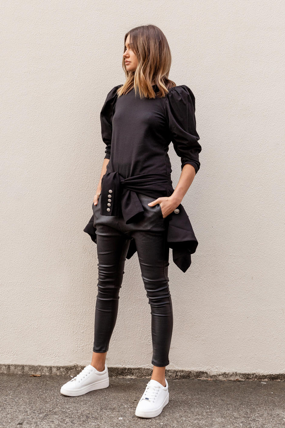 [TEST] Jada Ruched Puff Sleeve Tee