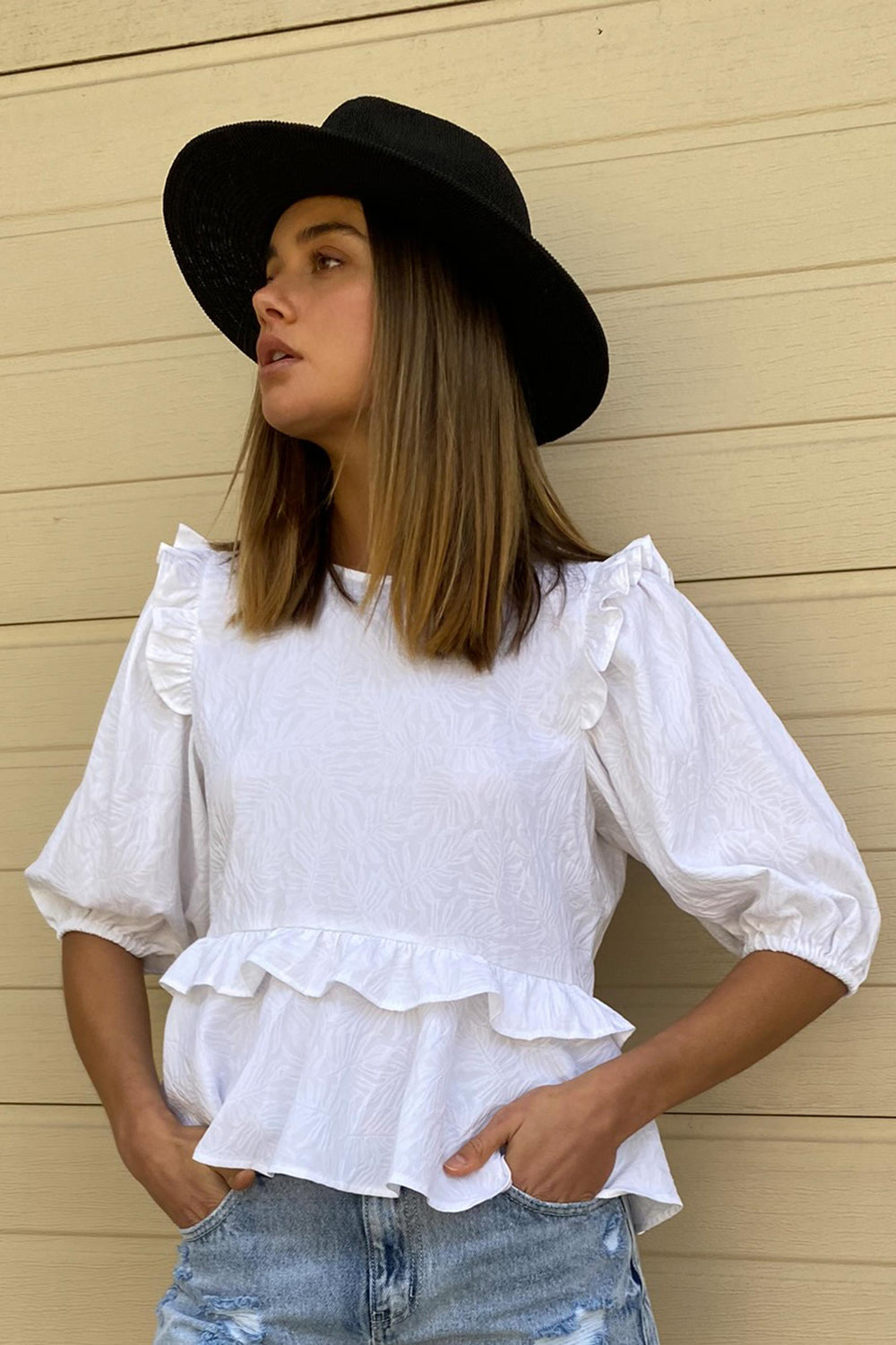 [TEST] Jackie Ruffle Detail Top