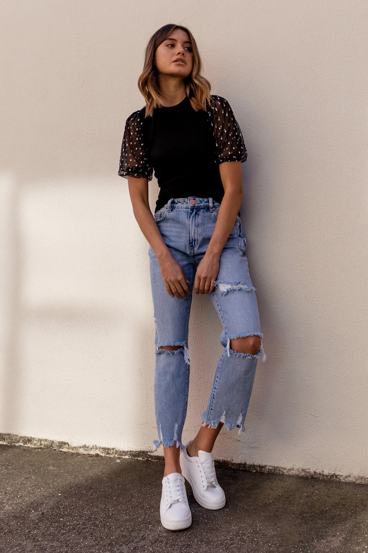 [TEST] Zoe Contrast Sleeve Tee