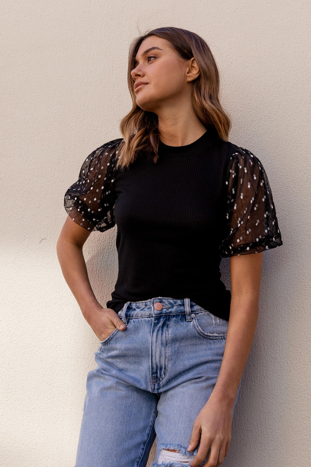[TEST] Zoe Contrast Sleeve Tee