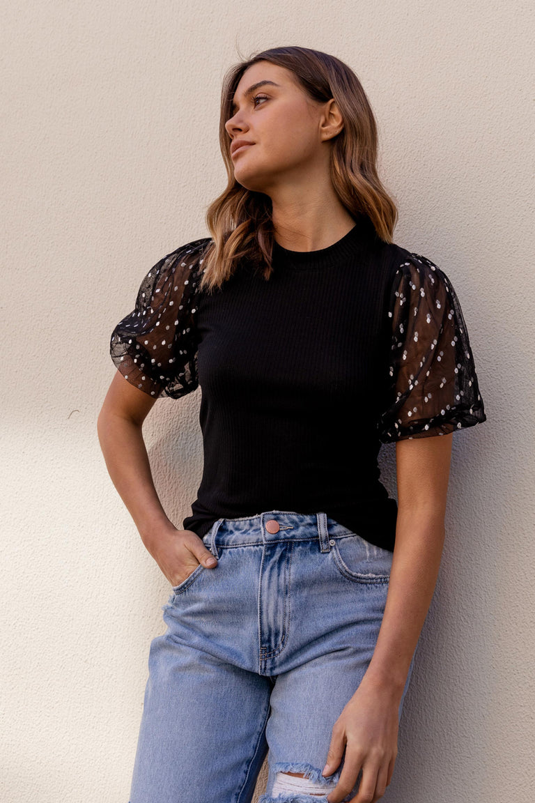 [TEST] Zoe Contrast Sleeve Tee