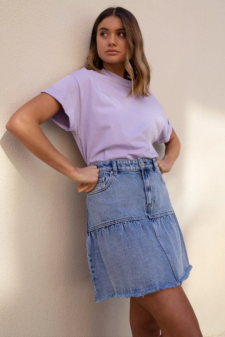 [TEST] Winnie Ruffle Denim Skirt