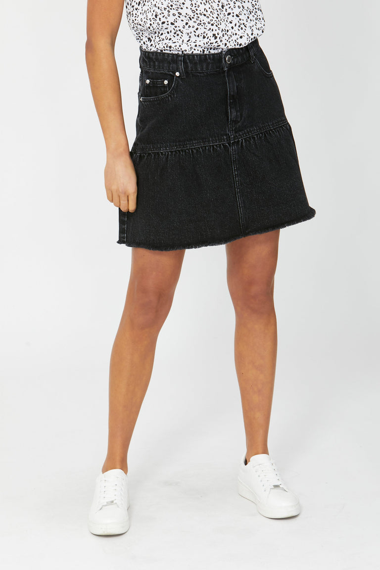 [TEST] Winnie Ruffle Denim Skirt