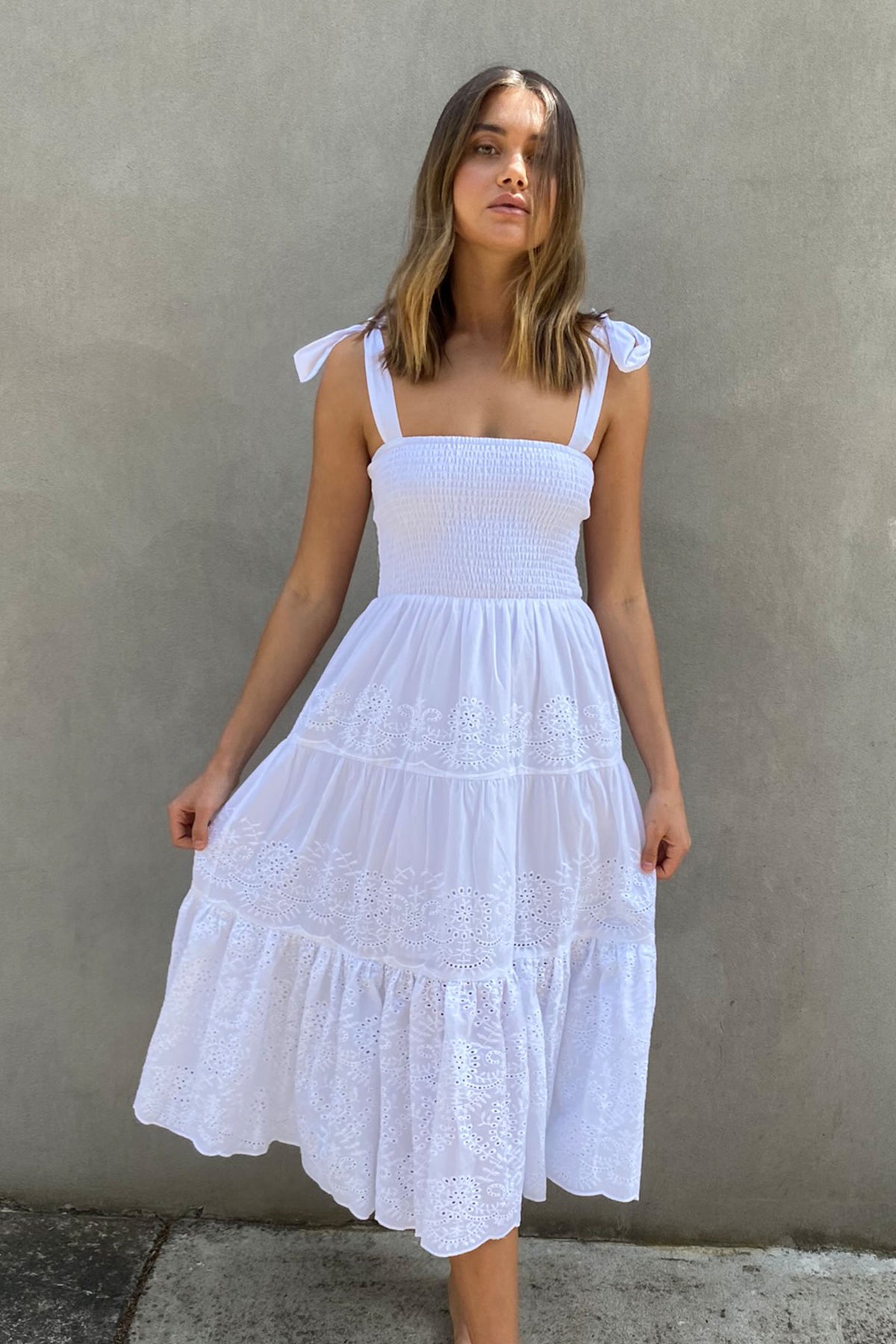 [TEST] Erina Broderie Midi Dress