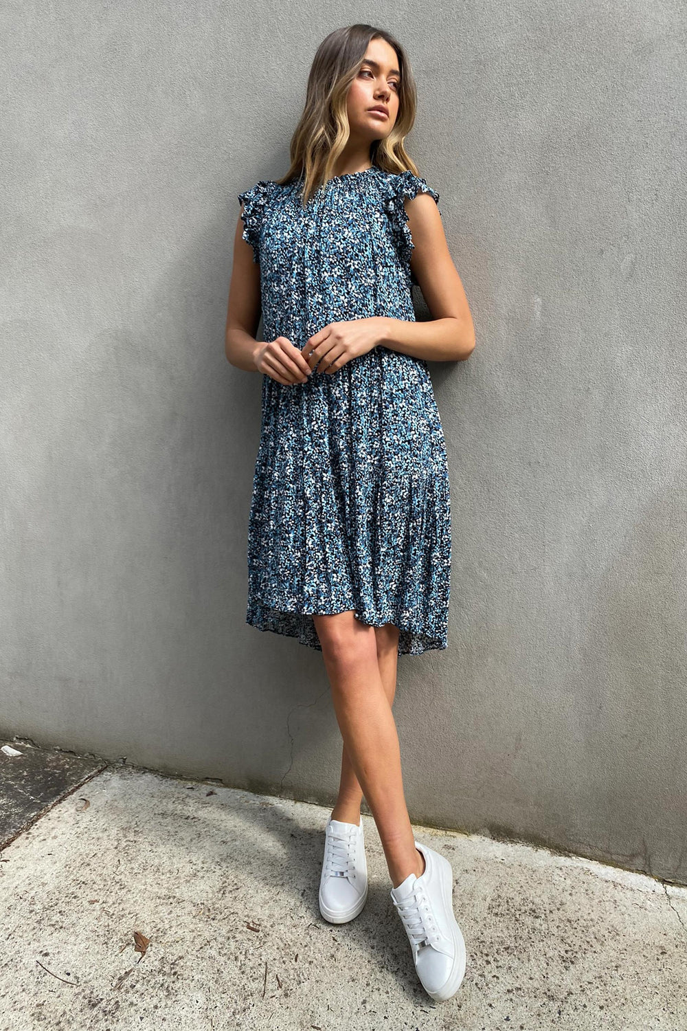 [TEST] Sandy Frill Sleeve Mini Dress