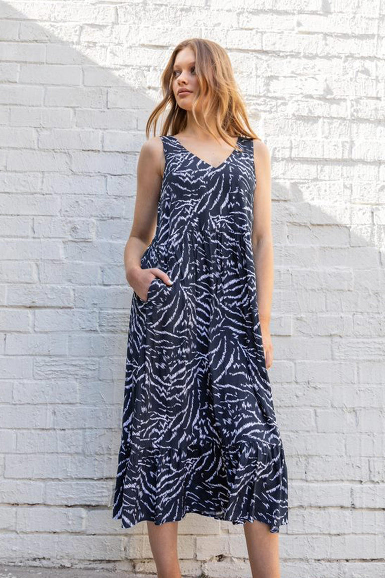 [TEST] Ari V Neck Tiered Midi Dress