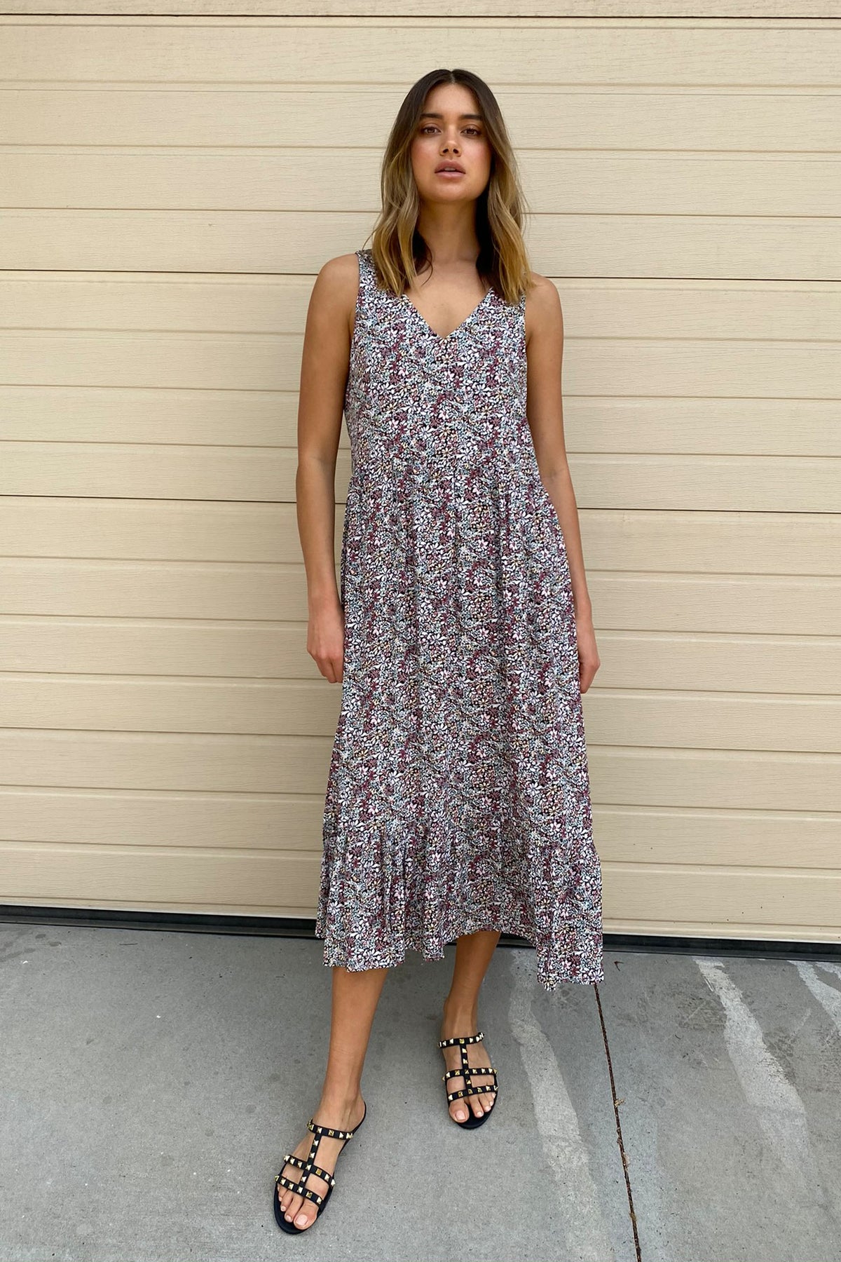 [TEST] Ari V Neck Tiered Midi Dress