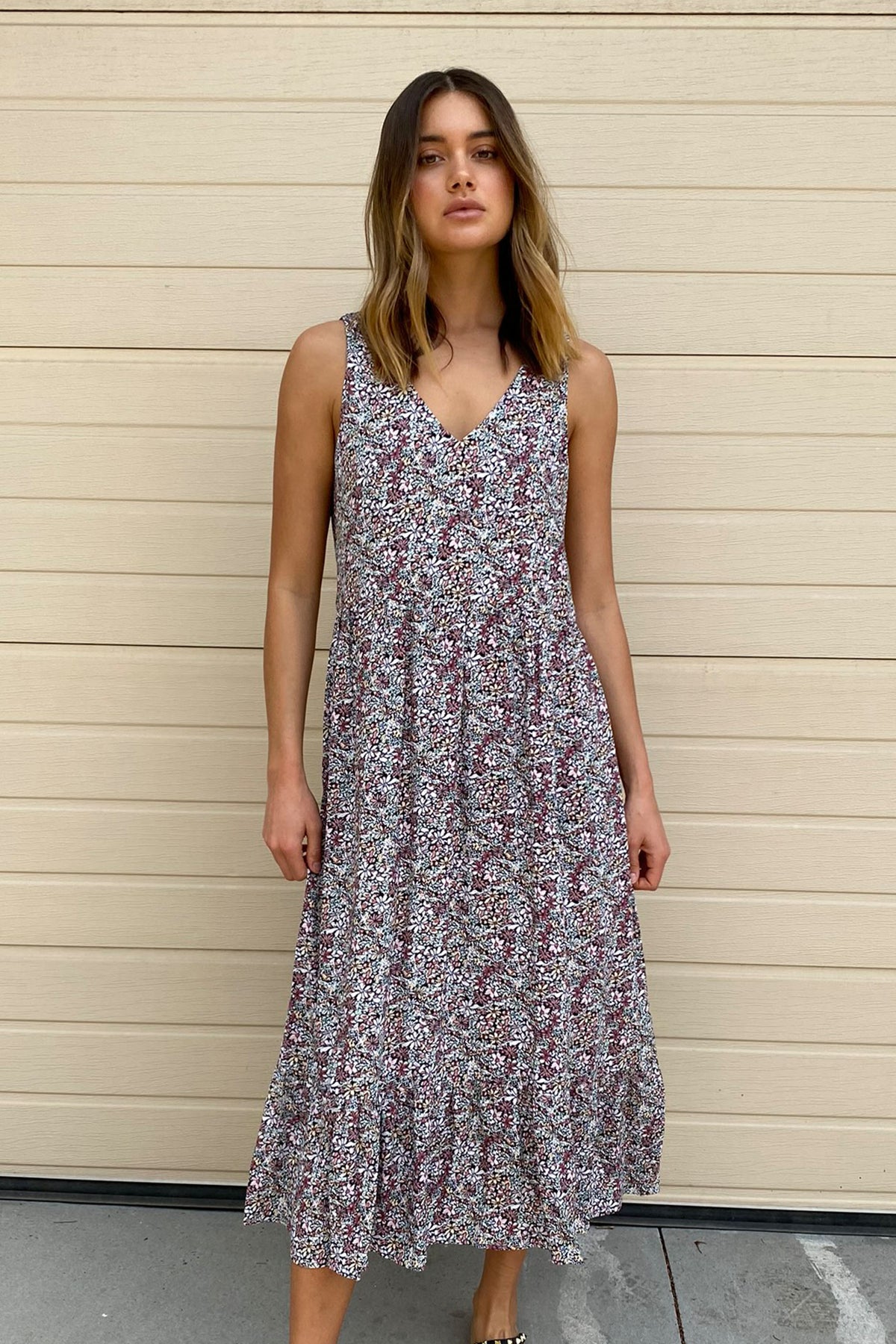 [TEST] Ari V Neck Tiered Midi Dress