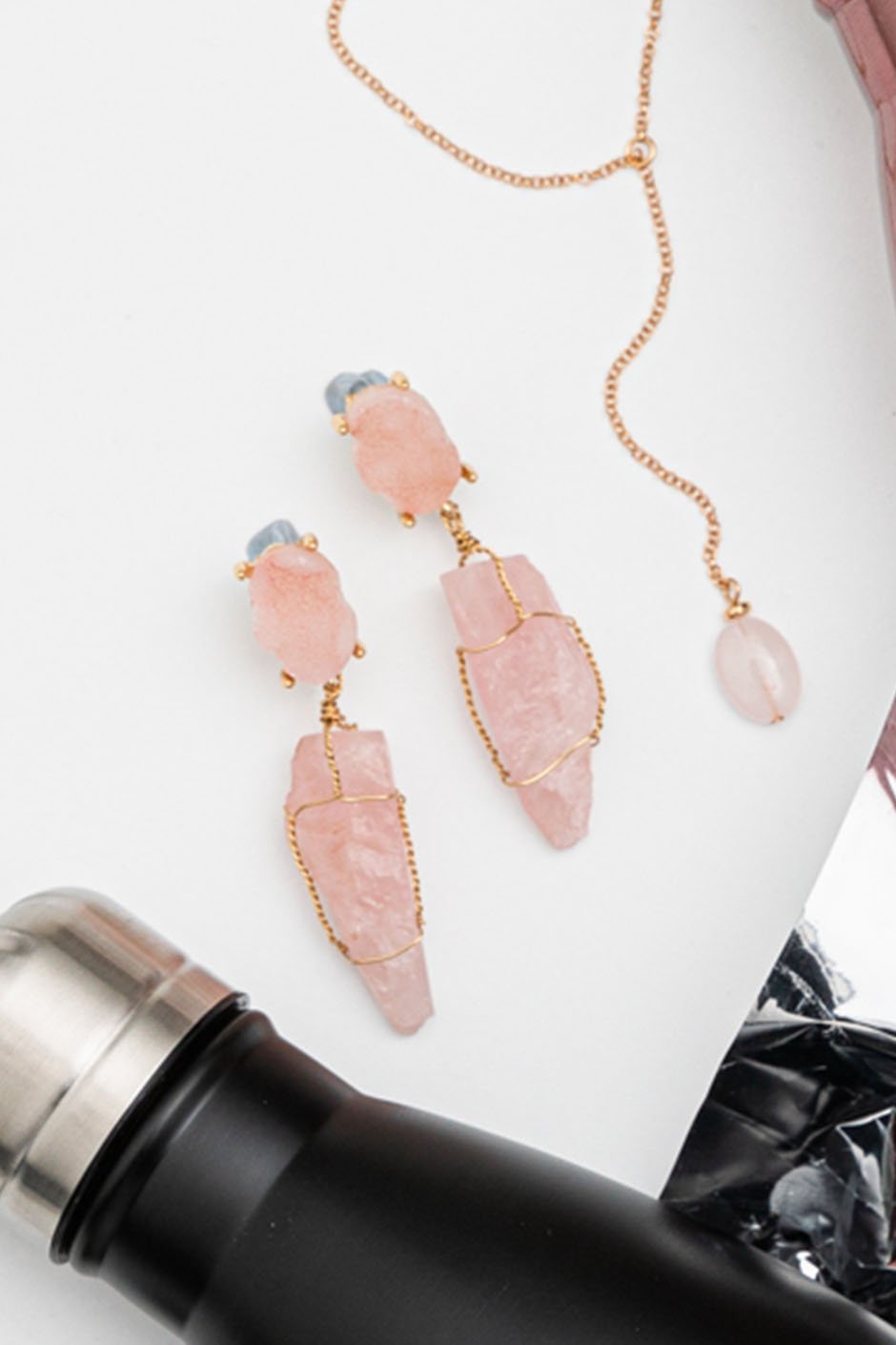 [TEST] Double Semi Precious Earrings