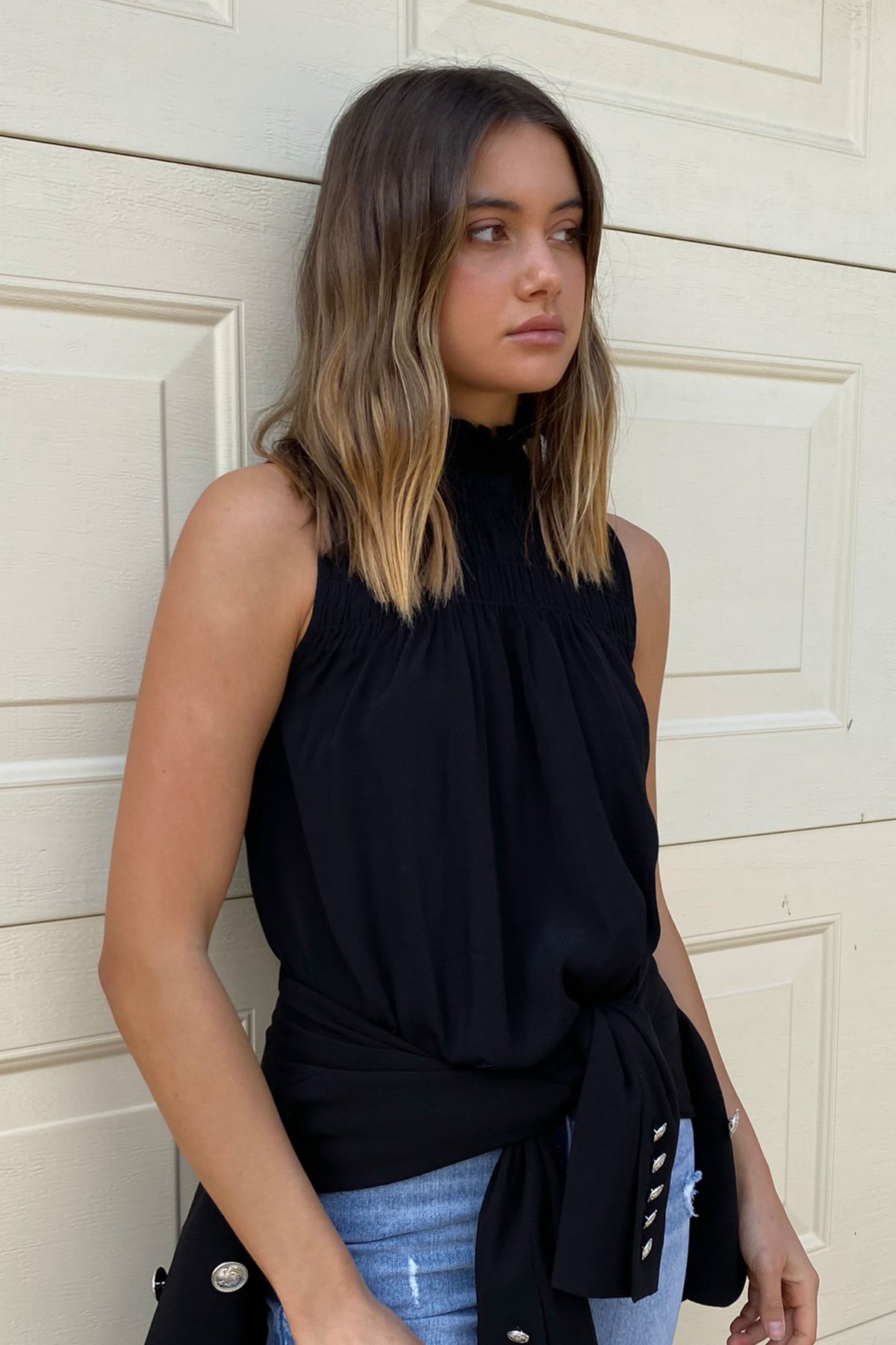 [TEST] Estelle Sleeveless Shirred Top